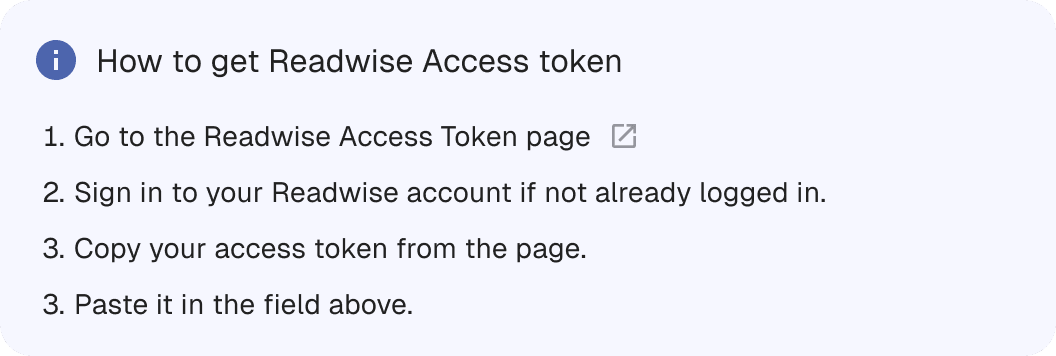 How to get Readwise Access token