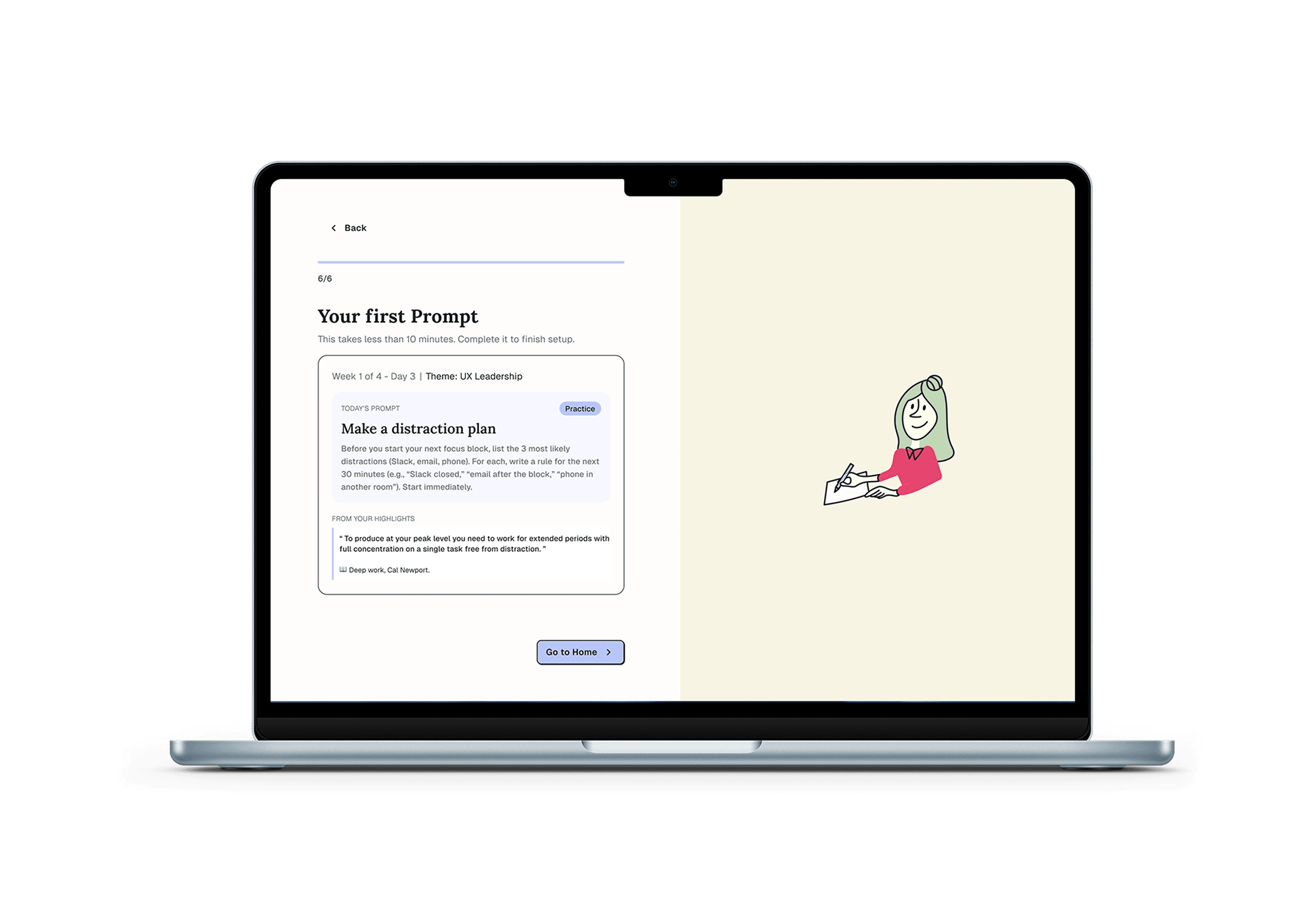 First insight screen — Your first Prompt