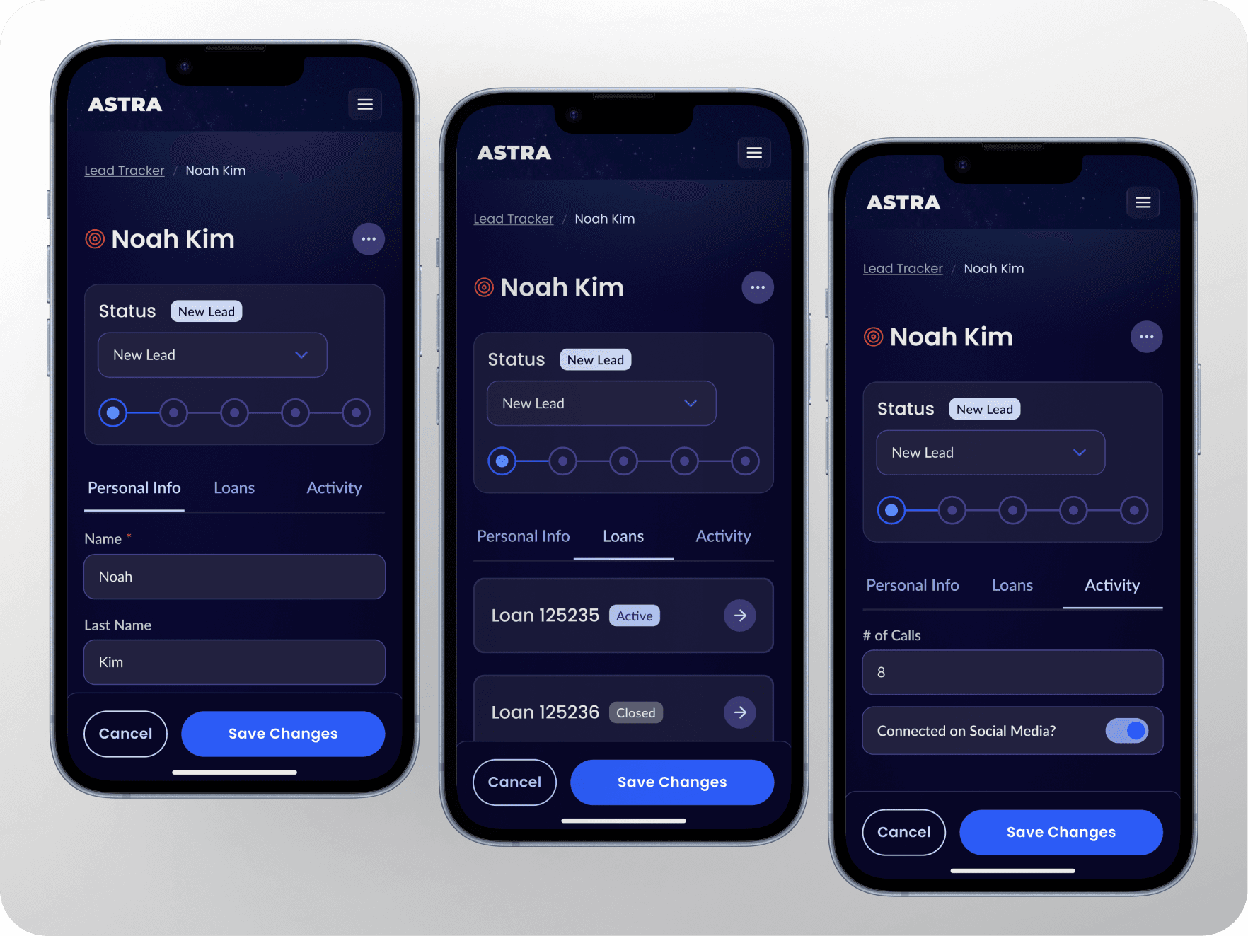 Mobile — Student View — Lead View.